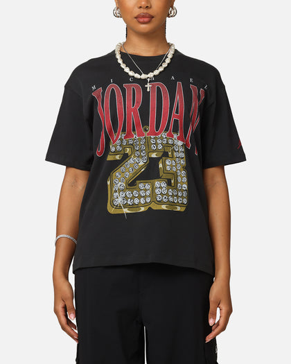 Jordan Women's Heritage Graphic T-Shirt Off Noir/Gym Red