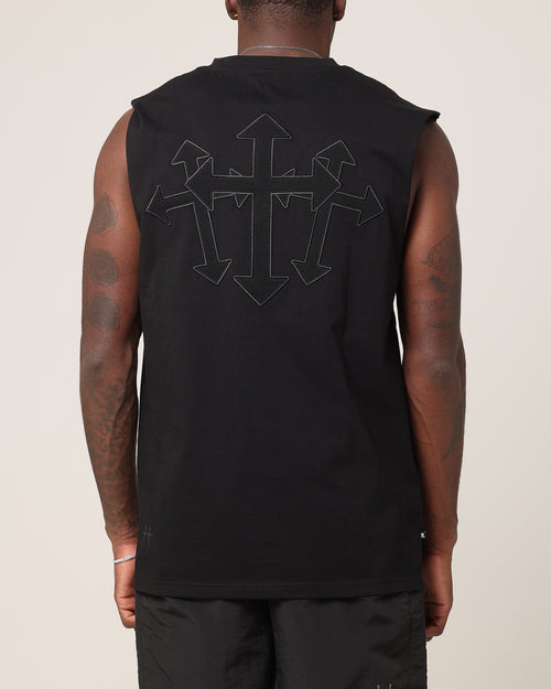 Saint Morta Sorrows Oversized Muscle T-Shirt Black