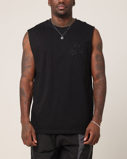 Saint Morta Sorrows Oversized Muscle T-Shirt Black