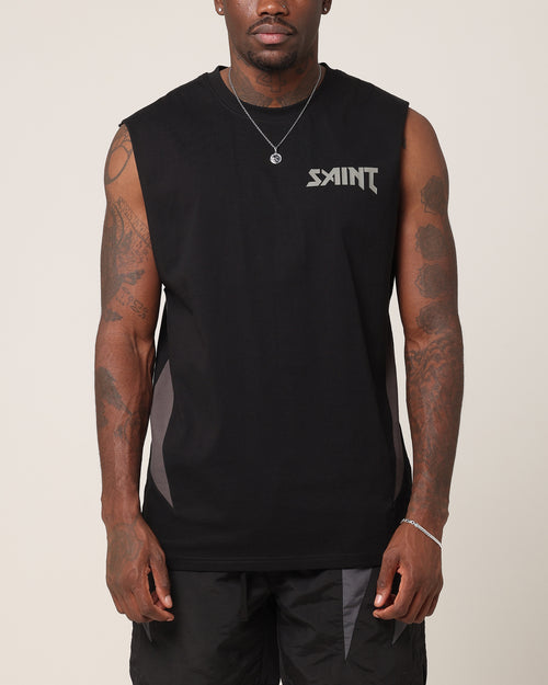 Saint Morta Rage Oversized Muscle T-Shirt Black/Grey