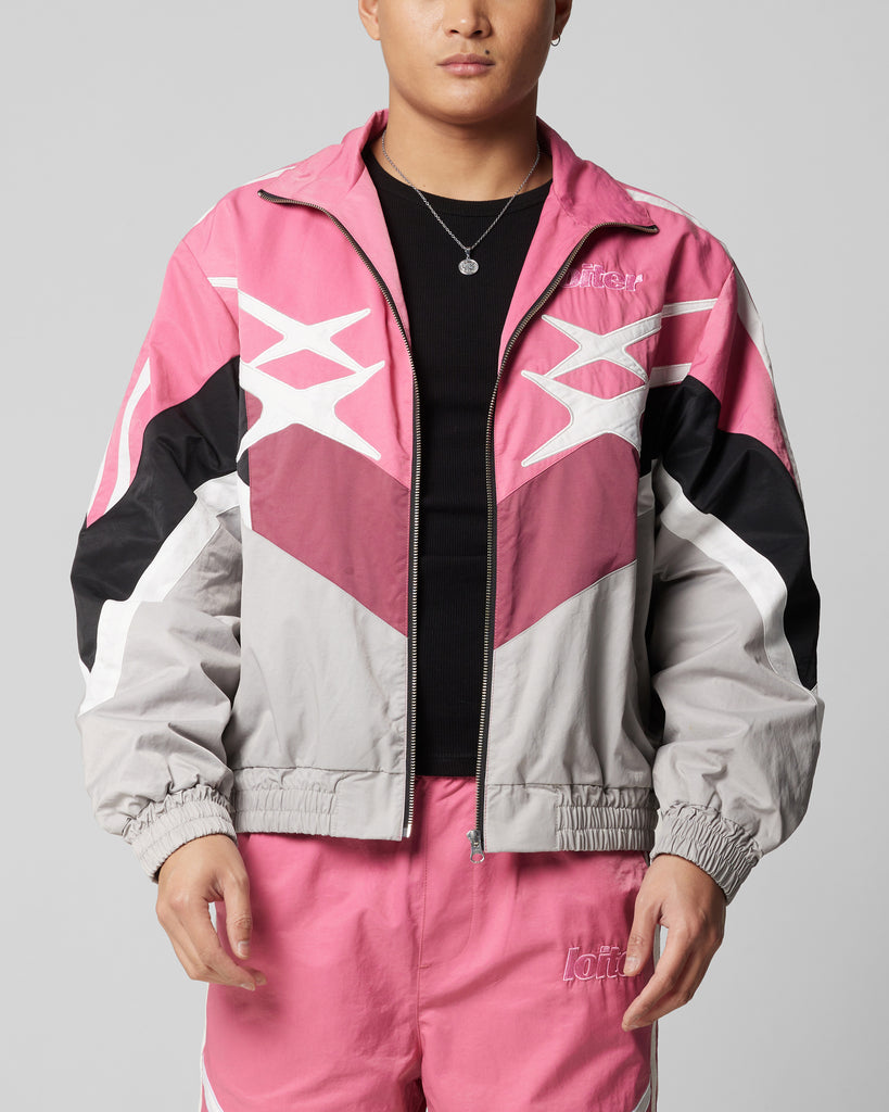 Loiter Hybrid Track Jacket Pink/Grey | Culture Kings NZ