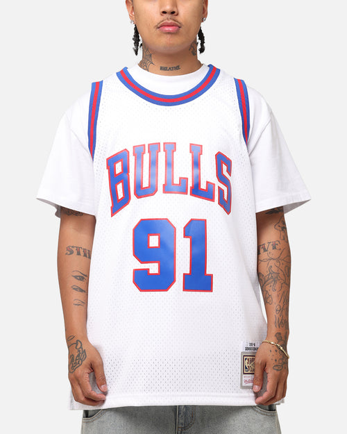 Mitchell & Ness Chicago Bulls Dennis Rodman #91 'Flags Collection' Jersey White