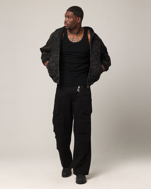 Saint Morta Onyx Workwear Jacket Black Wash