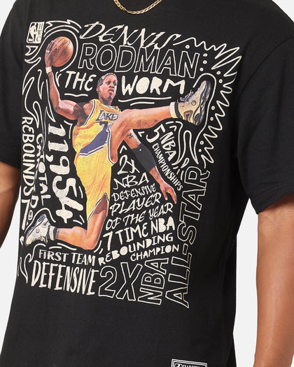 Mitchell & Ness Los Angeles Lakers Dennis Rodman Player Abstract T-Shirt Faded Black