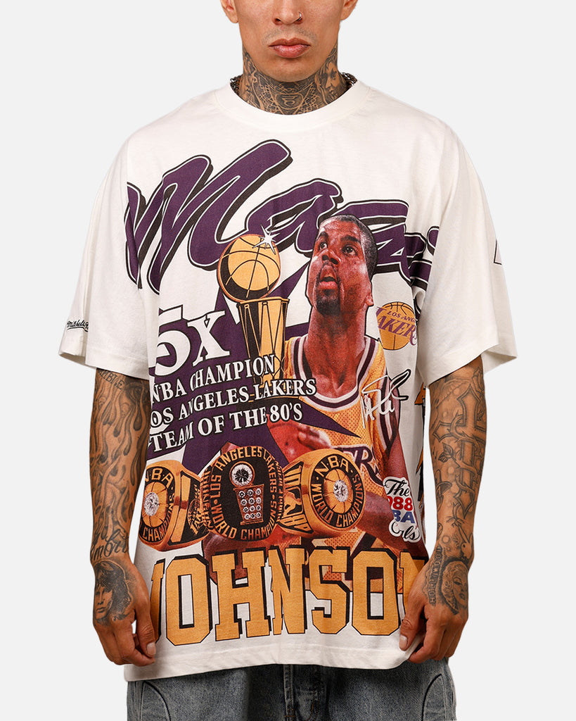 Mitchell & Ness Los Angeles Lakers Magic Johnson Rings T-Shirt Vintage ...