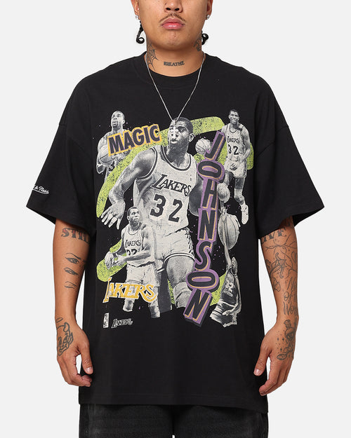 Mitchell & Ness Los Angeles Lakers Magic Johnson Abstract Player T-Shirt Faded Black