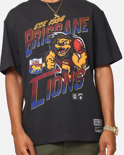 Mitchell & Ness Brisbane Lions Mascot Character T-Shirt Faded Black