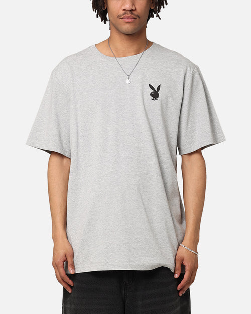 Playboy Logo Bunny O T-Shirt Grey Marle