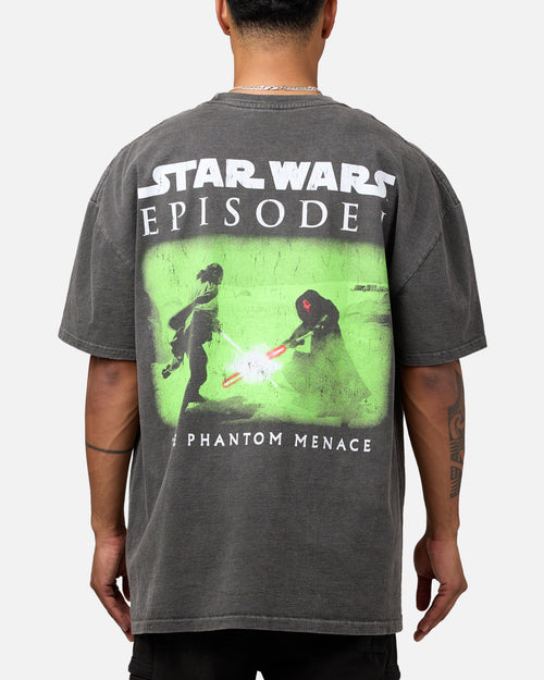 Star Wars Qui Gon Jinn Heavyweight T-Shirt Black Wash