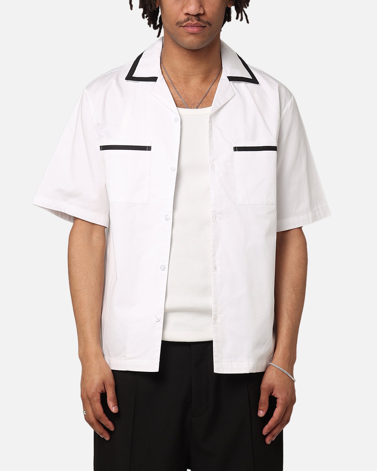 XXIII Accent Bowling Shirt White/Black | Culture Kings NZ