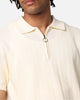 XXIII Herringbone Quater Zip Polo Shirt Cream