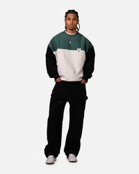 Carre Floral Oversized Panel Crewneck Black/Green