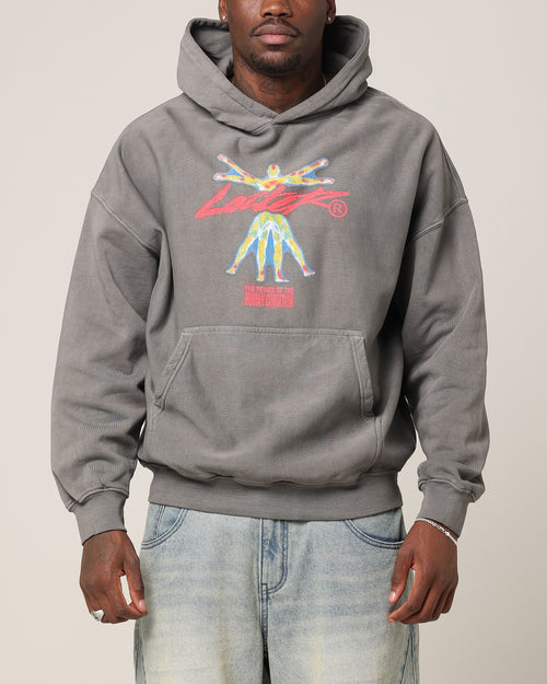 Loiter Human Condition Hoodie Washed Charcoal