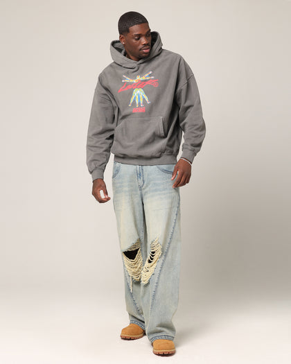 Loiter Human Condition Hoodie Washed Charcoal