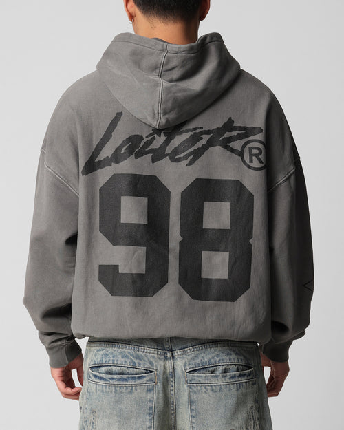 Loiter Training Day Hoodie Washed Charcoal