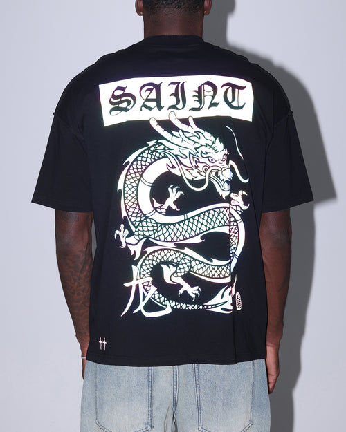 Saint Morta Year Of The Dragon Boxy T-Shirt Black/Iridescen