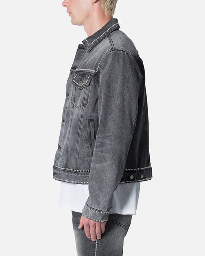 MNML Flat Studded Trucker Jacket Black