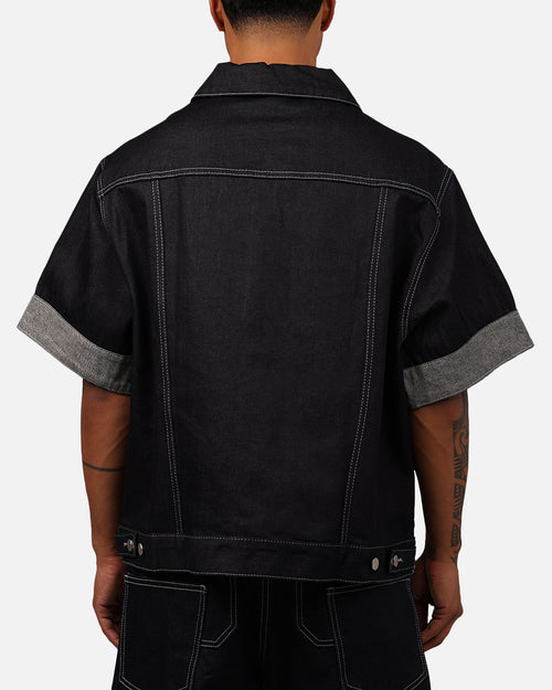 MNML Raw Denim Short Sleeve Jacket Blue