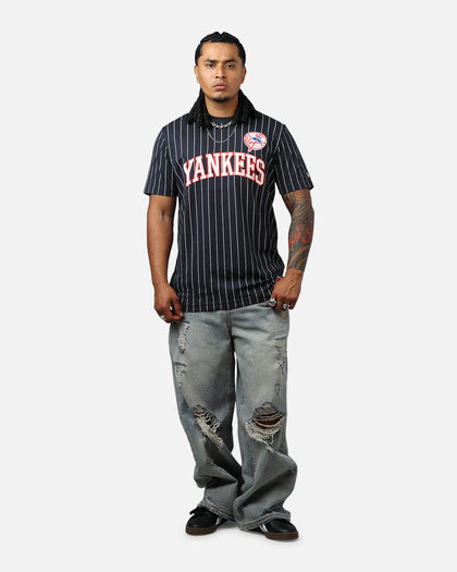 New Era New York Yankees Throwback Pinstripe T-Shirt Navy