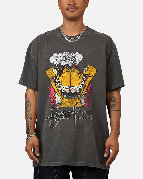 Vintage Goat Crew X Garfield Smiling Cat Heavyweight T-Shirt Vintage Black Wash
