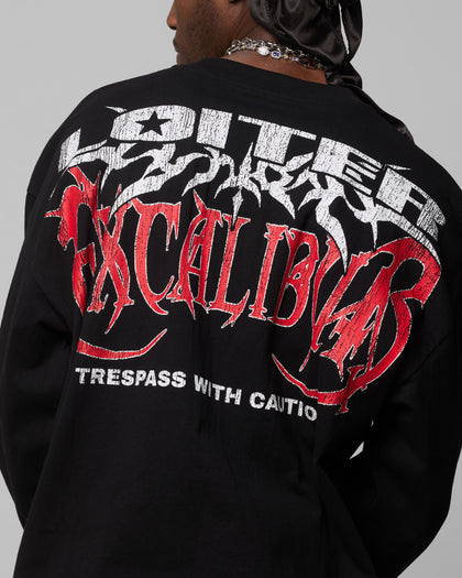 Loiter Trespass Long Sleeve T-Shirt Vintage Black
