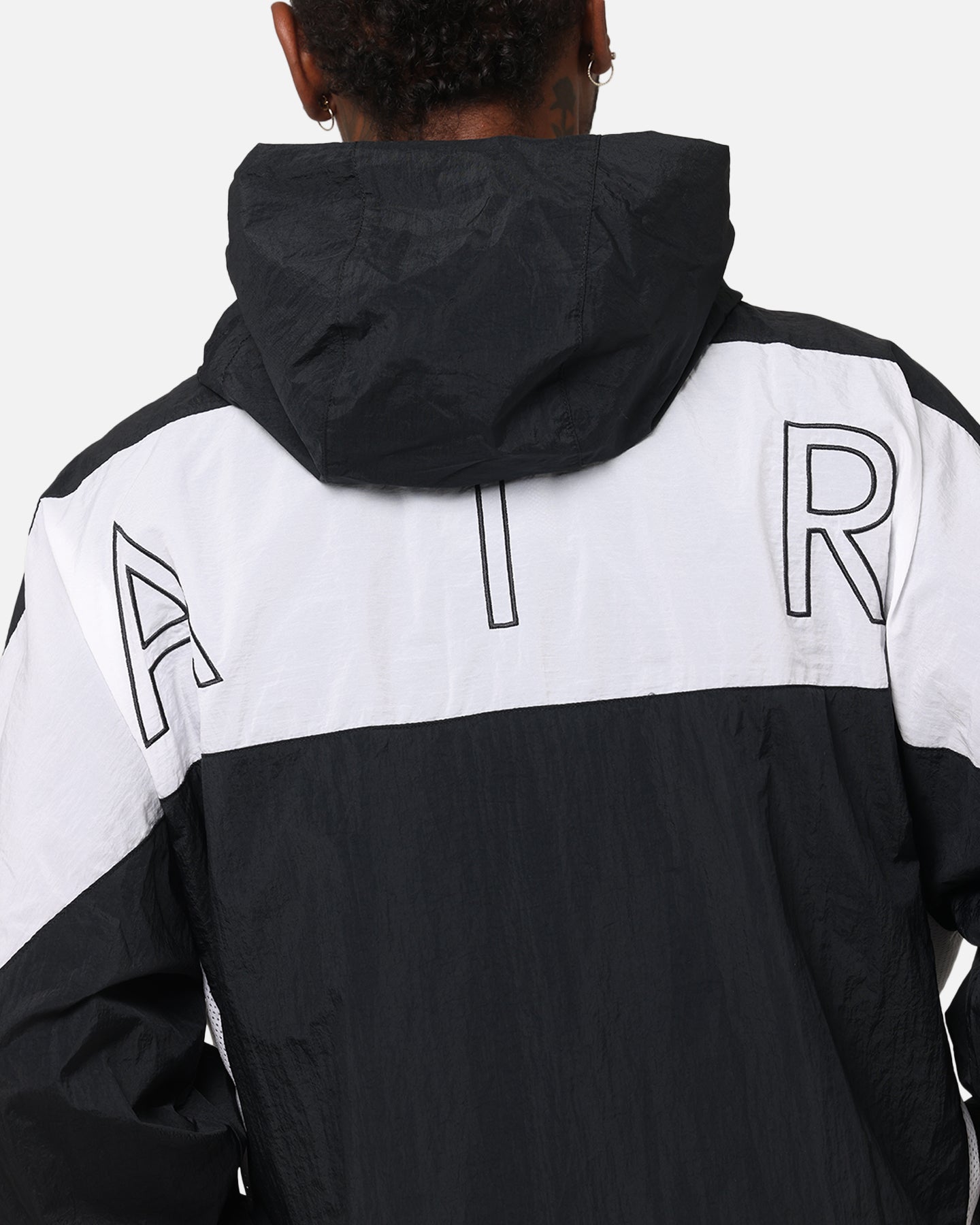 nike air windbreaker black and white
