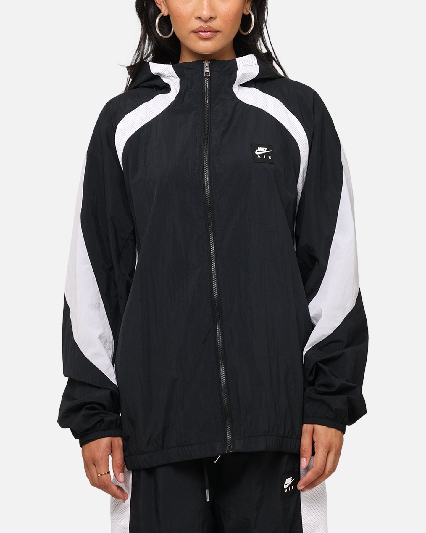 nike jacket womens white and black