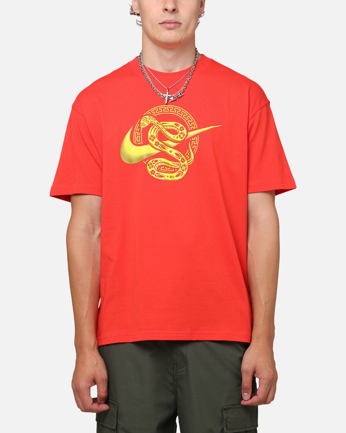 crimson orange nike shirt