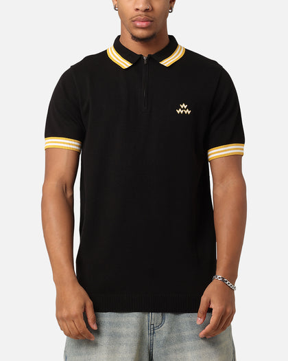 Bird Of Condor Birdies And Beats Quater Zip Polo T-Shirt Black