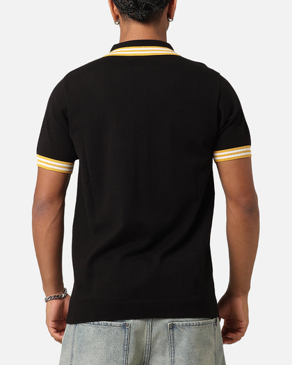 Bird Of Condor Birdies And Beats Quater Zip Polo T-Shirt Black