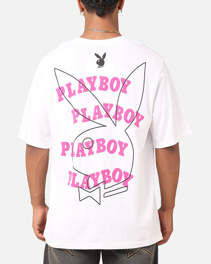 Playboy Wavy Stacked T-Shirt White
