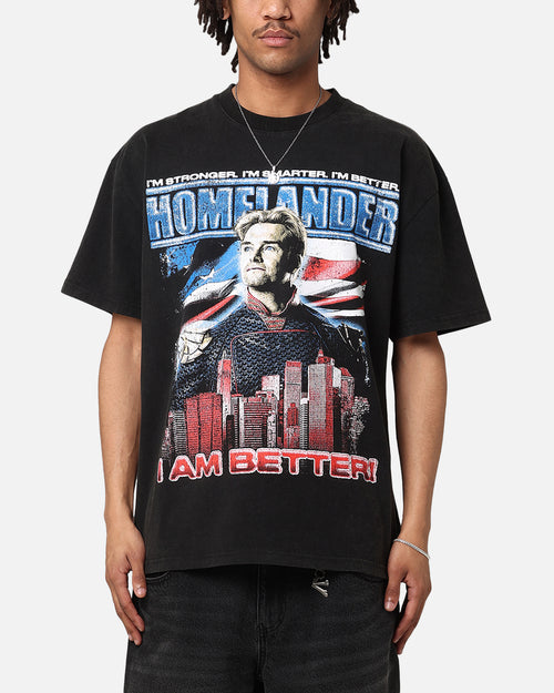 Goat Crew X The Boys Homelander Vintage T-Shirt Black Acidwash