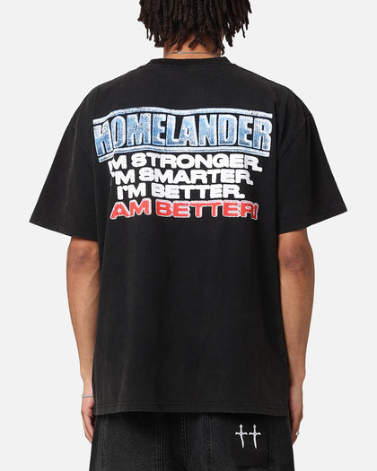 Goat Crew X The Boys Homelander Vintage T-Shirt Black Acidwash