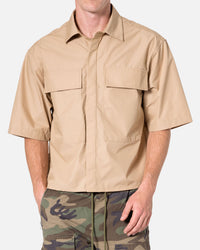 MNML Cropped Short Sleeve Shirt Khaki