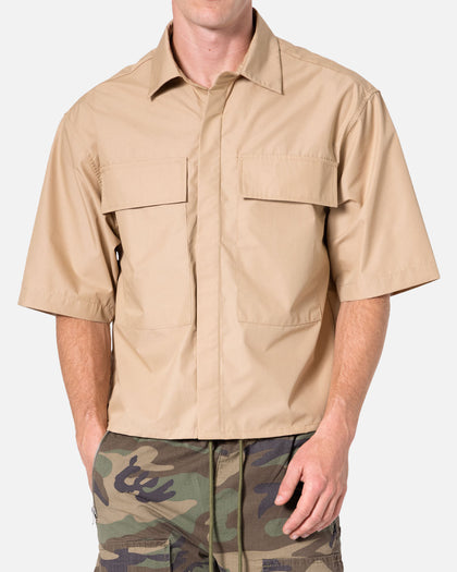 MNML Cropped Short Sleeve Shirt Khaki