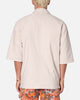 MNML Lined Woven Nylon Button Up Shirt Stone