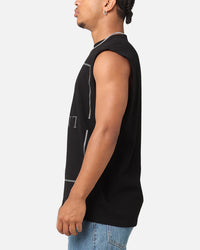 Saint Morta Division Oversized Muscle T-Shirt Black/Black