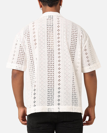 Saint Morta Crochet Button Up Shirt Off White