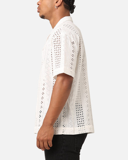 Saint Morta Crochet Button Up Shirt Off White