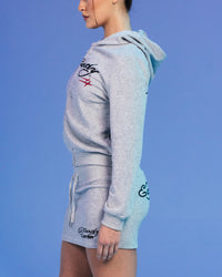 Ed Hardy By Loiter Women's Longue Hoodie Light Grey Marle