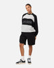 Carre Panel Raglan Crewneck Black/Grey Marle