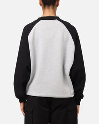 Carre Panel Raglan Crewneck Black/Grey Marle