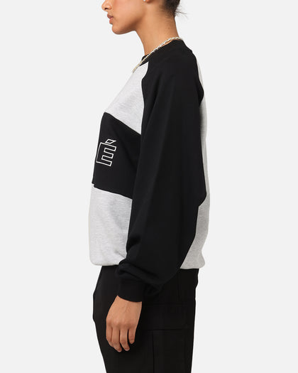 Carre Panel Raglan Crewneck Black/Grey Marle