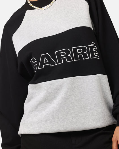 Carre Panel Raglan Crewneck Black/Grey Marle