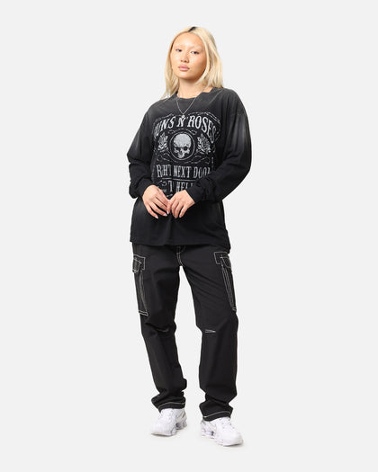 Guns N Roses Next Door To Hell Long Sleeve T-Shirt Washed Black