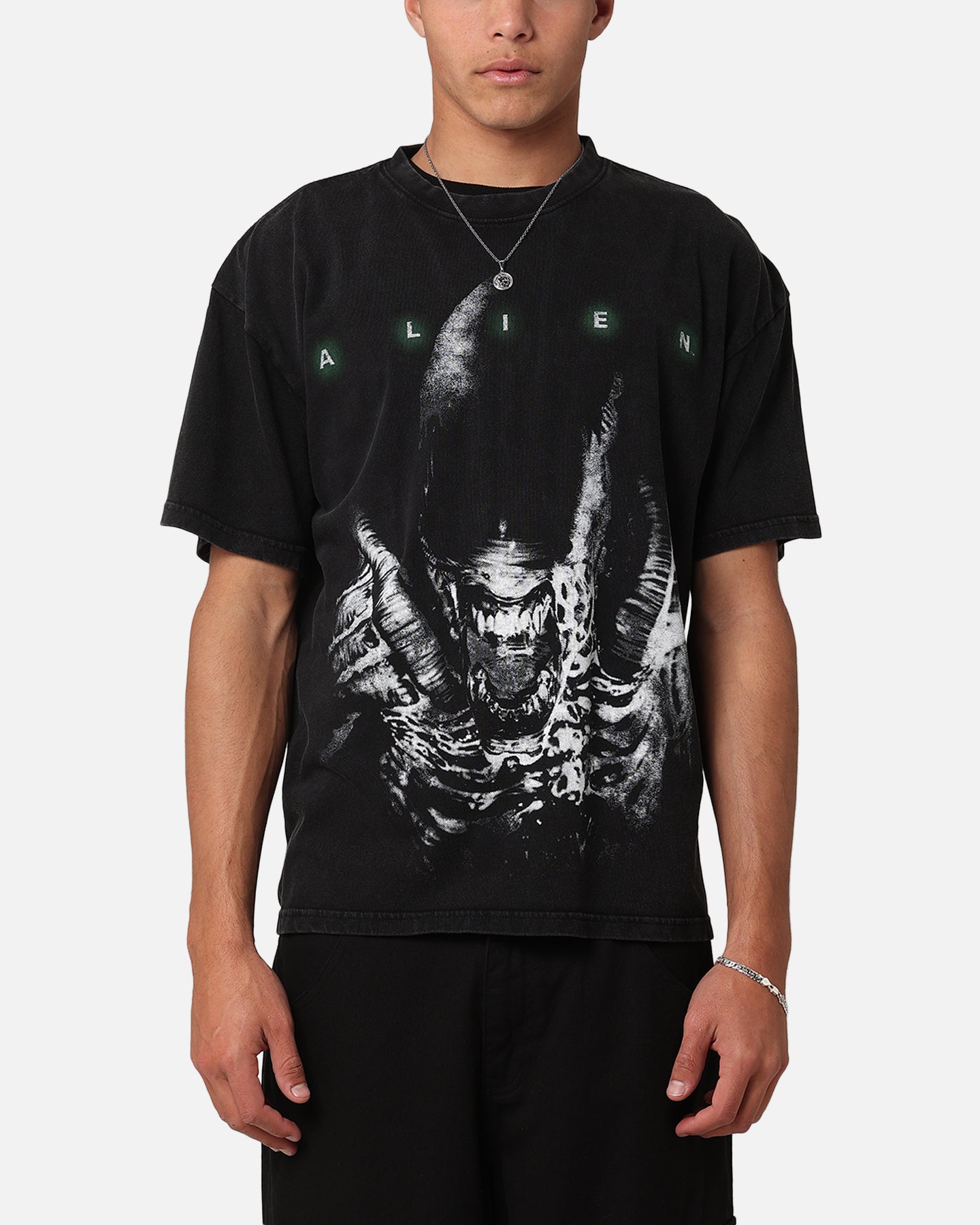 正規品 LLICA 1993 SCARY GUY Tシャツ Goat Crew Alien Horror Vintage T-Shirt Black Acidwash | Culture