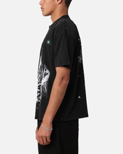 Goat Crew Alien Horror Vintage T-Shirt Black Acidwash