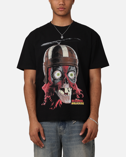 Goat Crew Marvel Deadpool Headpool Vintage T-Shirt Black Acidwash