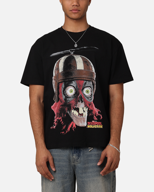 Goat Crew Marvel Deadpool Headpool Vintage T-Shirt Black Acidwash