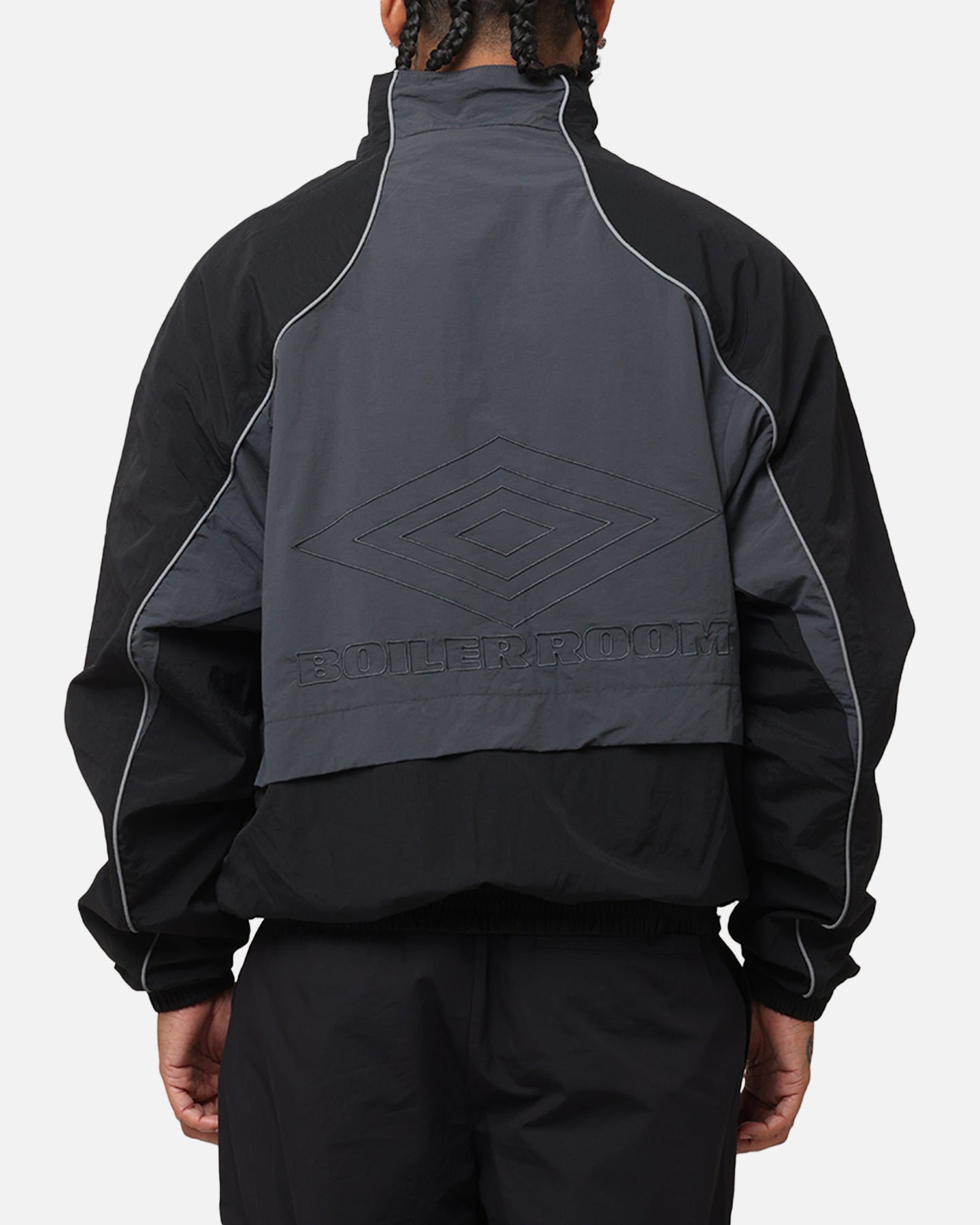 ジャケット・アウター L UMBRO BOILER ROOM SHELL TRACK TOP Boiler Room Men's x Umbro Shell Track Top in Black Boiler Room